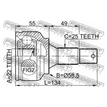 Шарнир приводного вала FEBEST 2510-30716-1
