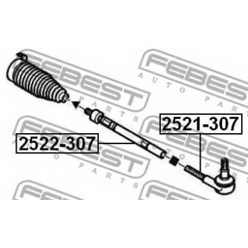 Осевой шарнир рулевой тяги FEBEST 2522-307-1