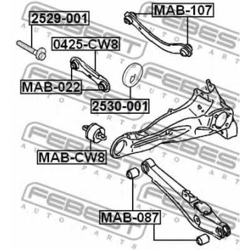 Чаша холостого хода, балка моста FEBEST 2530-001-1