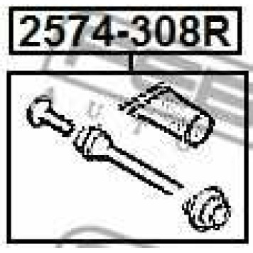 Направляющий болт корпуса скобы тормоза FEBEST 2574-308R
