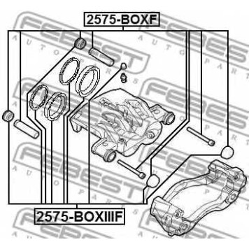 Ремкомплект тормозного суппорта FEBEST 2575-BOXF-1