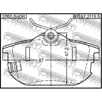 Колодки тормозные дисковые задний для MITSUBISHI CARISMA(DA#), COLT(Z2#A,Z3#A), SPACE STAR(DG#A) <b>FEBEST 2701-S40R</b>-1