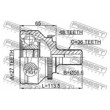 Шарнир приводного вала FEBEST 2710-V70A48-1