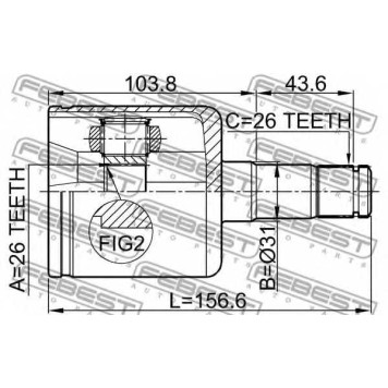 Шарнир приводного вала FEBEST 2711-S40IILH-1