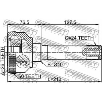 Шарнир приводного вала FEBEST 2910-DEF-1