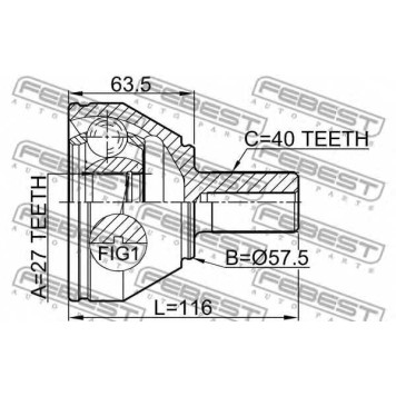 Шарнир приводного вала FEBEST 2910-FLIIF-1