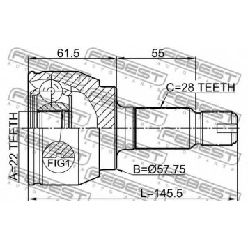 Шарнир приводного вала FEBEST 2910-FLIIR-1