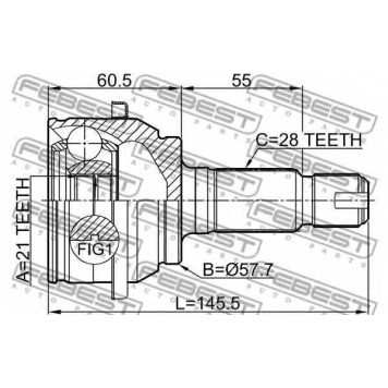 Шарнир приводного вала FEBEST 2910-FLIR-1