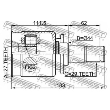 Шарнир приводного вала FEBEST 2911-DIIIFLH-1