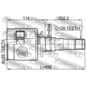 Шарнир приводного вала FEBEST 2911-DIVFRH-1