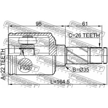 Шарнир приводного вала FEBEST 2911-FLIIR-1