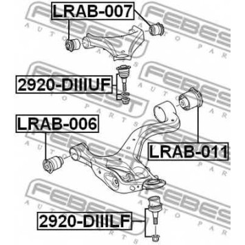 Несущий / направляющий шарнир FEBEST 2920-DIIILF-1