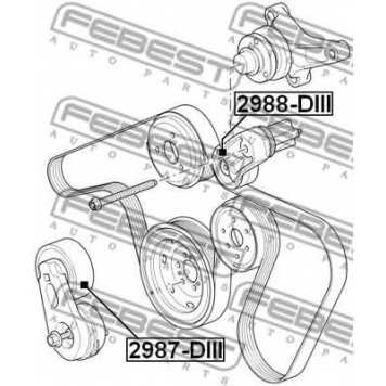 Натяжной ролик поликлинового ременя FEBEST 2987-DIII-1