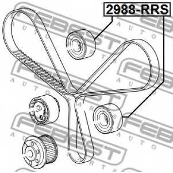 Паразитный / ведущий ролик зубчатого ремня FEBEST 2988-RRS-1