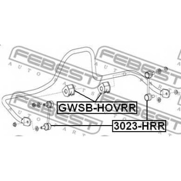 Тяга / стойка стабилизатора FEBEST 3023-HRR-1