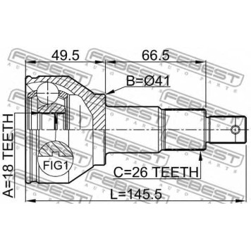 Шарнир приводного вала FEBEST 3110-800-1