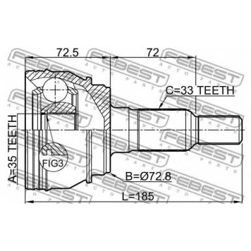 Шарнир приводного вала FEBEST 3210-ESCIII