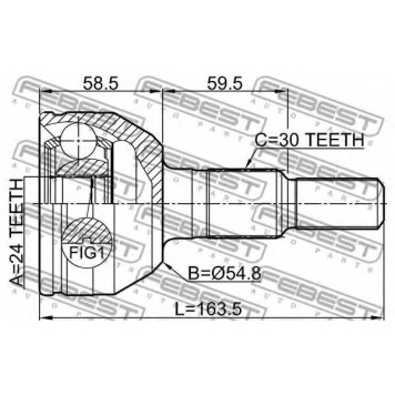 Шарнир приводного вала FEBEST 3210-SRX-1