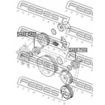 Паразитный / ведущий ролик поликлинового ременя FEBEST 3488-PAN-1
