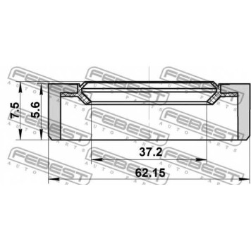 Уплотнительное кольцо приводного вала FEBEST 95BDY-39620608X-1