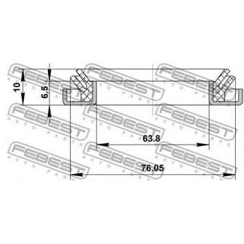 Сальник ступицы колеса FEBEST 95DDY-75640610X-1