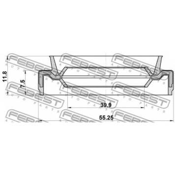 Уплотнительное кольцо приводного вала FEBEST 95EAS-41550812X-1