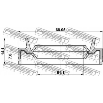 Сальник ступицы колеса FEBEST 95EFS-53680814X-1