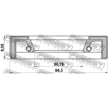 Уплотнительное кольцо приводного вала FEBEST 95FAY-52660909X-1