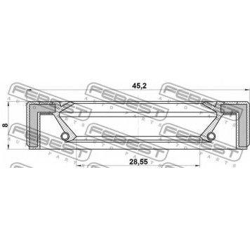 Уплотнительное кольцо приводного вала FEBEST 95GAY-30450808X-1