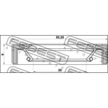 Уплотнительное кольцо приводного вала FEBEST 95GAY-30500909R-1