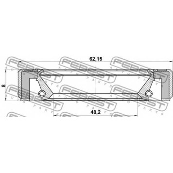 Уплотнительное кольцо приводного вала FEBEST 95GBY-50620808L-1
