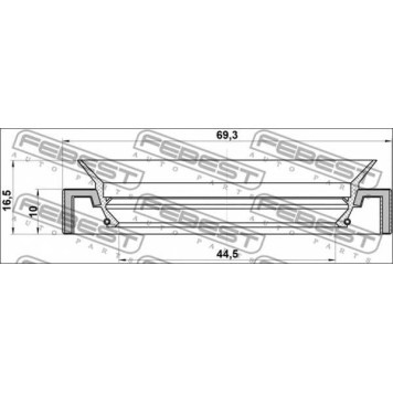 Уплотнительное кольцо приводного вала FEBEST 95HAS-46691016C-1