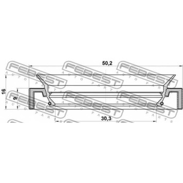 Уплотнительное кольцо приводного вала FEBEST 95HAY-32500916L-1