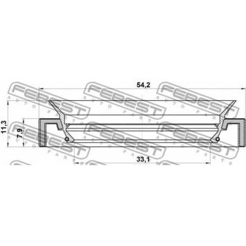 Уплотнительное кольцо приводного вала FEBEST 95HAY-35540811R-1