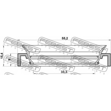 Уплотнительное кольцо приводного вала FEBEST 95HAY-35550915C-1