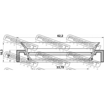 Уплотнительное кольцо приводного вала FEBEST 95HAY-35621016X-1