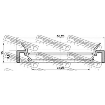 Уплотнительное кольцо приводного вала FEBEST 95HAY-37581015C-1