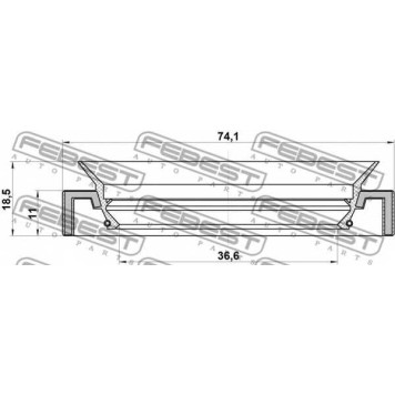 Уплотнительное кольцо приводного вала FEBEST 95HAY-38741118C-1