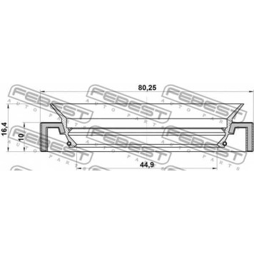 Уплотнительное кольцо приводного вала FEBEST 95HAY-46801016C-1