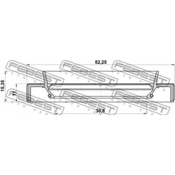 Уплотнительное кольцо приводного вала FEBEST 95HBY-32521115X-1
