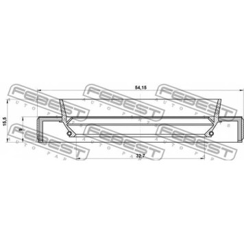 Уплотнительное кольцо приводного вала FEBEST 95HBY-34540915R-1