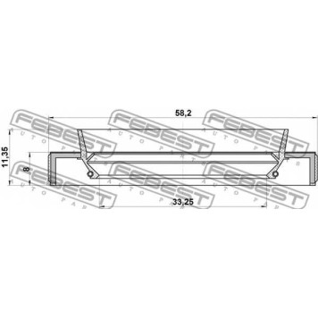 Уплотнительное кольцо приводного вала FEBEST 95HBY-35580811R-1