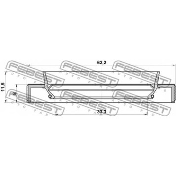 Уплотнительное кольцо приводного вала FEBEST 95HBY-35620812R-1