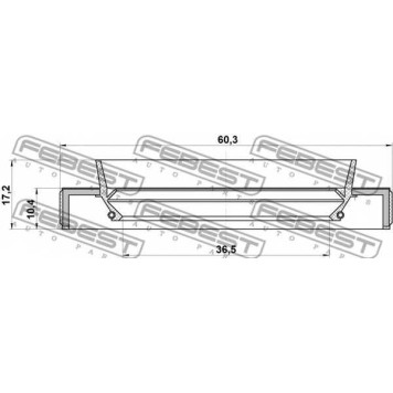 Уплотнительное кольцо приводного вала FEBEST 95HBY-38601017X-1