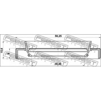 Уплотнительное кольцо приводного вала FEBEST 95HBY-40560916R-1