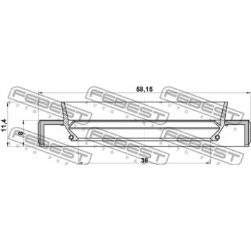 Уплотнительное кольцо приводного вала FEBEST 95HBY-40580811R-1