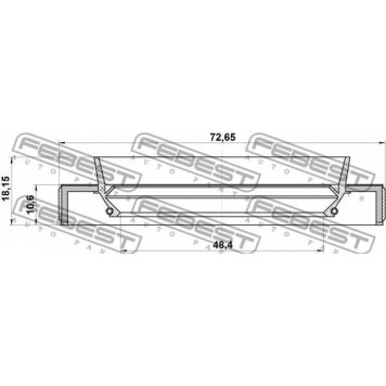 Уплотнительное кольцо приводного вала FEBEST 95HBY-50731118L-1