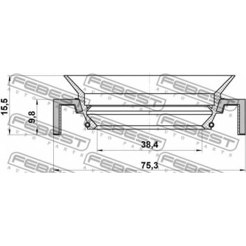 Уплотнительное кольцо приводного вала FEBEST 95HCY-40751016C-1
