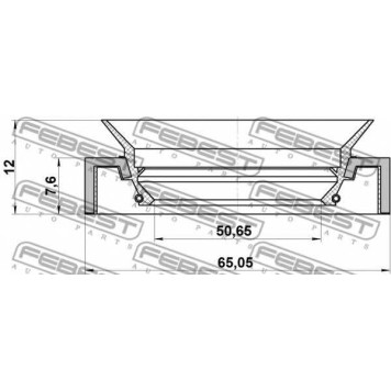 Сальник ступицы колеса FEBEST 95HCY-52650812X-1