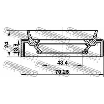 Уплотнительное кольцо вала, первичный вал ступенчатой КП FEBEST 95JAS-45701424R-1